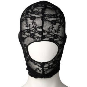 Master Series Lace Seduction Bondagehætte - Black