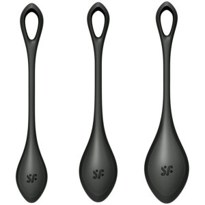 Satisfyer Yoni Power 2 Bækkenbundskugle Sæt - Black