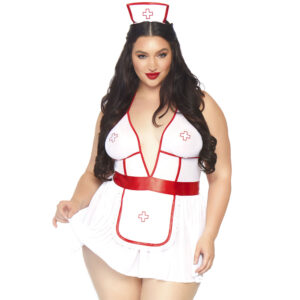 Leg Avenue Sygeplejerske Kostume Plus Size - Hvid - Plus size