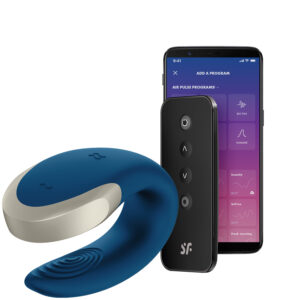 Satisfyer Double Love Fjernbetjent Par Vibrator - Blue