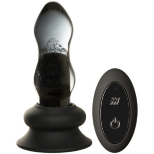 Sinful Vibe Glas Butt Plug med Fjernbetjening - Black