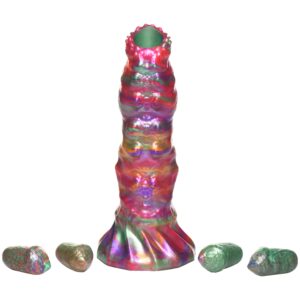 Creature Cocks Larva Ovipositor Silikone Dildo med Æg 23 cm - Mixed colours